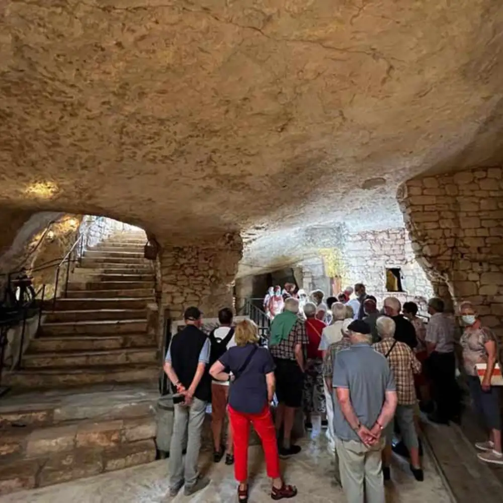 Moulin à huile souterrain et dégustation d'huile d'olive