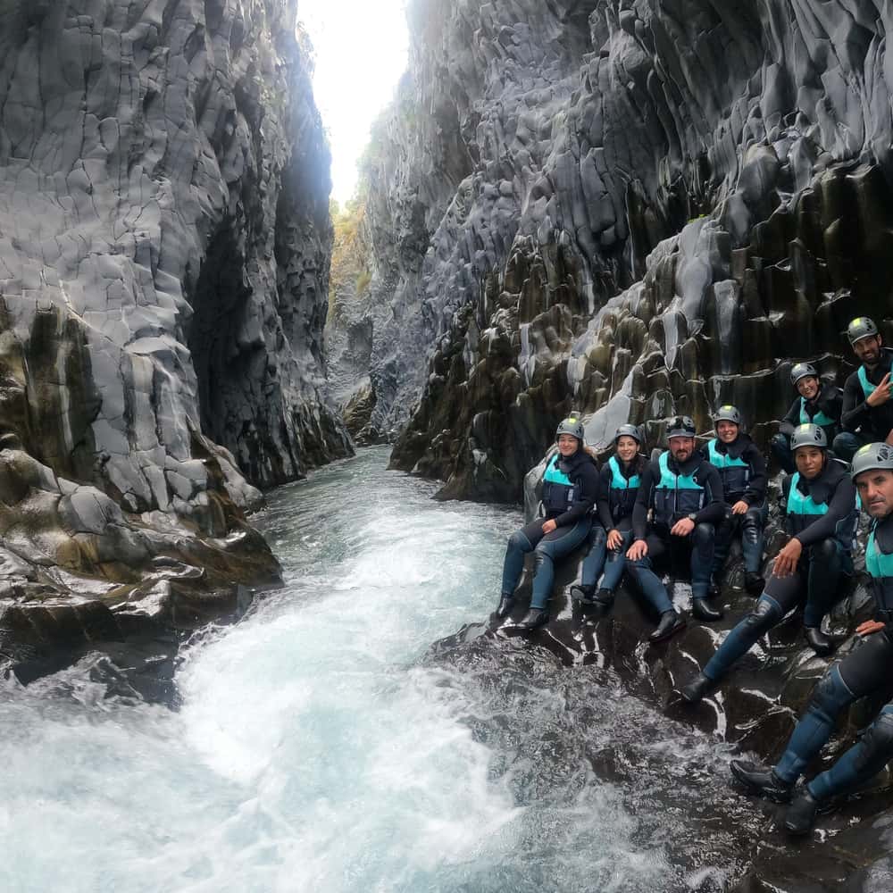 Body rafting dans les gorges de l'Alcantara