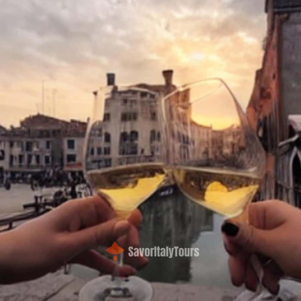 Venise au coucher du soleil, dégustation de vins et cicchetti