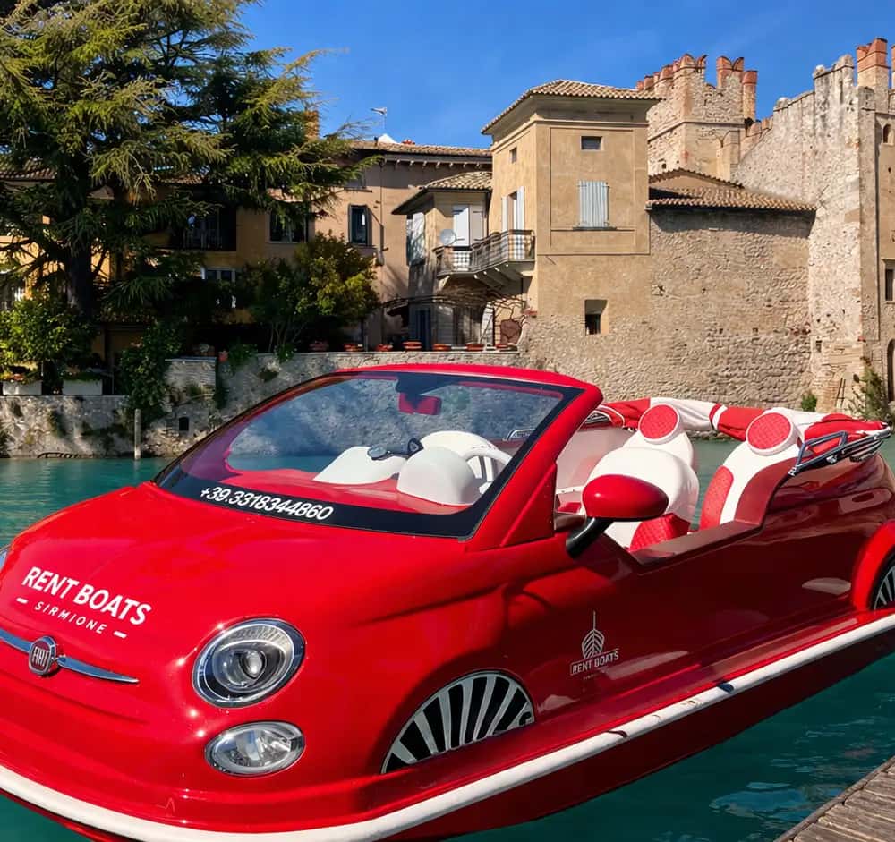 Bateau Fiat 500 à Sirmione, sans permis
